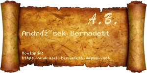 Andrásek Bernadett névjegykártya